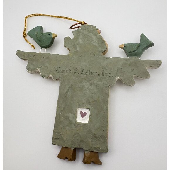 Vintage Kurt S Adler Angel Christmas Tree Ornament Birds & Birdhouse Folk Art - Picture 2 of 6